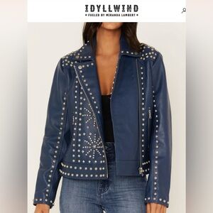 Idyllwind Women's Studded Moto Leather Jacketet NWT